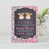 ツインガールズキレーフベビーシャワー招待状 招待状 (スタンド正面)