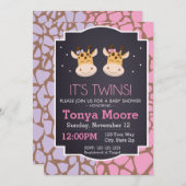 ツインガールズキレーフベビーシャワー招待状 招待状 (正面/裏面)