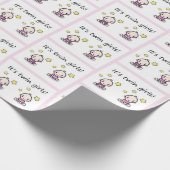 ツインガールズギフトラップ、デコレーション、ベビーシャワー ラッピングペーパー (角)