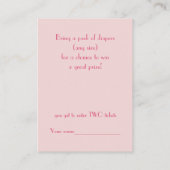 ツインガールズシャワーおむつラッフルチケット エンクロージャーカード (裏面)