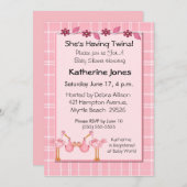 ツインガールズシャワー 招待状 (正面/裏面)