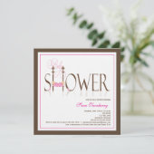 ツインガールズスリープベビーベビーシャワー招待状 招待状 (スタンド正面)