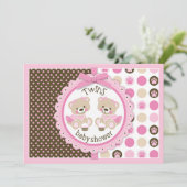 ツインガールズテディベアーズタトゥスベビーシャワー 招待状 (スタンド正面)