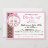 ツインガールズテディベアーズタトゥスベビーシャワー 招待状 (裏面)