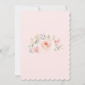 ツインガールズディア1番目の誕生日双子ピンクフローラ 招待状 (裏面)