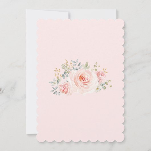 ツインガールズディア1番目の誕生日双子ピンクフローラ 招待状 (裏面)