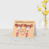 ツインガールズハッピーバースデーカスタマイズカード カード (黄色い花)