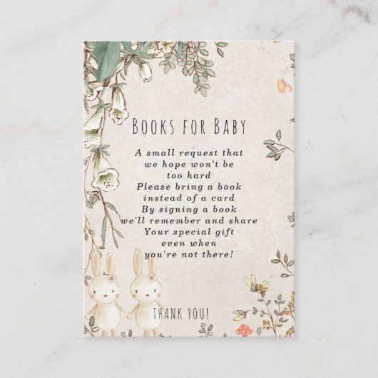 ツインガールズバニーブックスベビーリクエストカード エンクロージャーカード (正面)