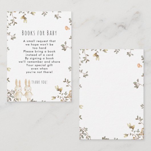 ツインガールズバニーブックスベビーリクエストカード エンクロージャーカード (正面/裏面)