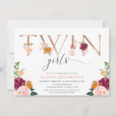 ツインガールズバラ金ゴールドブルゴーニュ赤面ガールシャワー 招待状 (正面)