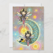 ツインガールズバースデーパーティー招待状妖精 招待状 (正面)