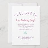 ツインガールズバースデーパーティー招待状妖精 招待状 (裏面)