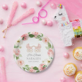 ツインガールズピンクフローラベビーシャワー紙プレート ペーパープレート (パーティー)