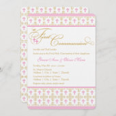 ツインガールズファーストコミュニオン招待状 招待状 (正面/裏面)