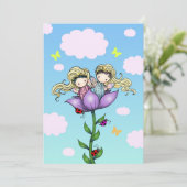 ツインガールズフェアリーバースデーパーティ招待状 招待状 (スタンド正面)