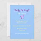 ツインガールズフェアリーバースデーパーティ招待状 招待状 (裏面)