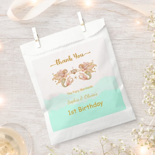 ツインガールズフェアリーメルメイド誕生日 フェイバーバッグ (クリップ留めされた状態)