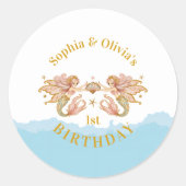 ツインガールズフェアリーメルメイド誕生日 ラウンドシール (正面)