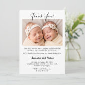 ツインガールズベビーサンキューカードと写真 案内状 (スタンド正面)