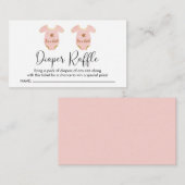 ツインガールズベビーシャワーおむつラッフル エンクロージャーカード (正面/裏面)