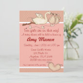 ツインガールズベビーシャワー招待状 招待状 (スタンド正面)