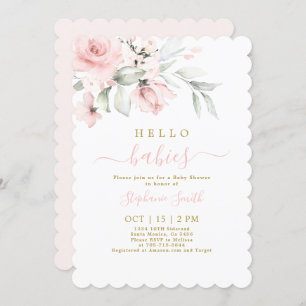 ツインガールズベビーシャワー招待状 招待状