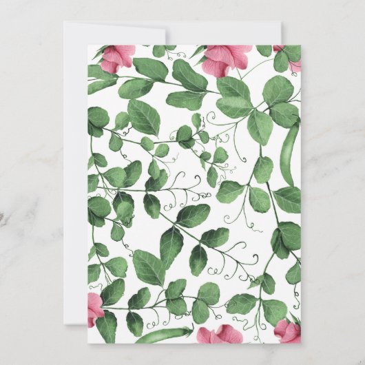 ツインガールズベビーシャワー2つの豆ポッド招待状 招待状 (裏面)