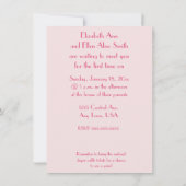 ツインガールズベビーシャワー 招待状 (裏面)