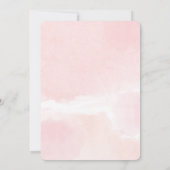 ツインガールズベビー開花ピンク金ゴールド緑 招待状 (裏面)