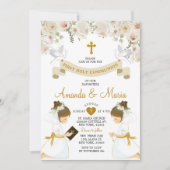 ツインガールズホワイトフローラ金ゴールドファーストホーリーコミューン 招待状 (正面)