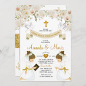 ツインガールズホワイトフローラ金ゴールドファーストホーリーコミューン 招待状 (正面/裏面)