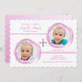 ツインガールズ宗教的フォト招待状 招待状 (正面/裏面)