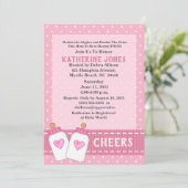 ツインガールズ応援ミルクボトルベビーシャワー 招待状 (スタンド正面)