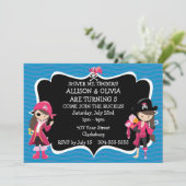 ツインガールズ海賊誕生日パーティー 招待状 (スタンド正面)