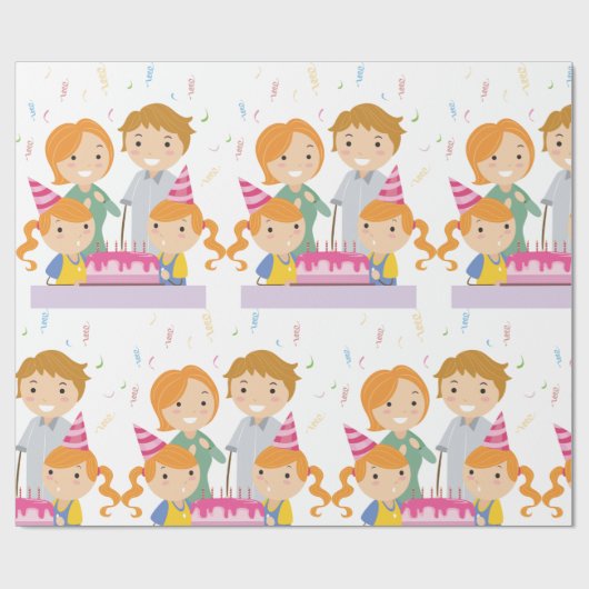 ツインガールズ誕生日 ラッピングペーパー (フラット)