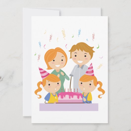 ツインガールズ誕生日 招待状 (正面)