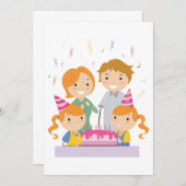 ツインガールズ誕生日 招待状 (正面/裏面)