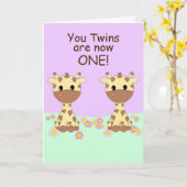 ツインガールズ1stバースデーカード カード (黄色い花)