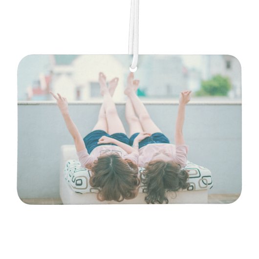 ツインガールズ2写真アップロードのパーソナライズされたカスタム車 カーエアーフレッシュナー (裏面)