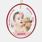 ツインガールズ2枚最初の小さなメリークリスマス セラミックオーナメント (左)