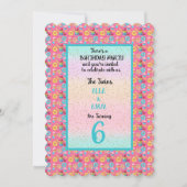 ツインガールズ6thバースデーパーティー 招待状 (正面)