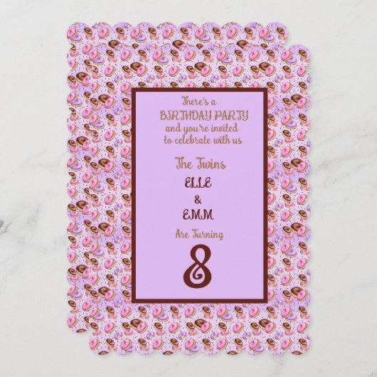 ツインガールズ8thバースデーパーティー 招待状 (正面/裏面)