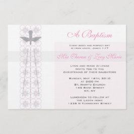 ツインガールズ《キリスト教》洗礼式や命名式招待状 招待状