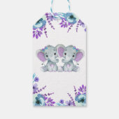 ツインガールゾウありがとうラベル素朴花 ギフトタグ (裏面)