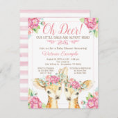 ツインガールディアーベビーシャワー招待状 招待状 (正面/裏面)