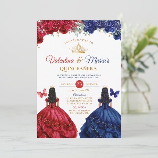 ツインガールドレスキンセアニラ15アノスフラワーズ金ゴールド 招待状 (スタンド正面)