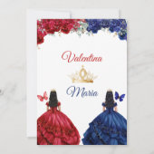 ツインガールドレスキンセアニラ15アノスフラワーズ金ゴールド 招待状 (裏面)