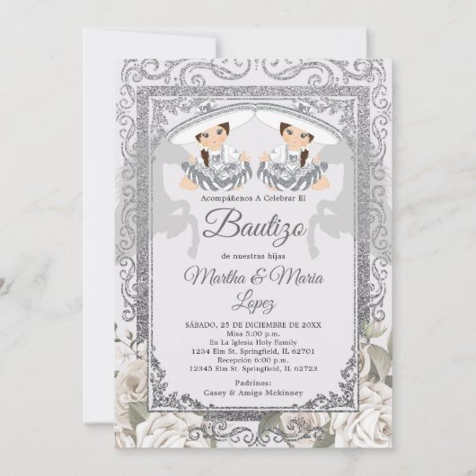 ツインガールフィエスタシルバーシャーロメキシカンボティゾ 招待状 (正面)