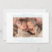 ツインガールフォト誕生 案内状 (正面)