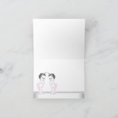 ツインガールベビーシャワーありがとう サンキューカード (内部)